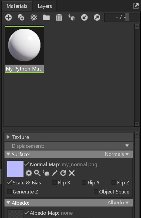 Configuring Materials Screenshot
